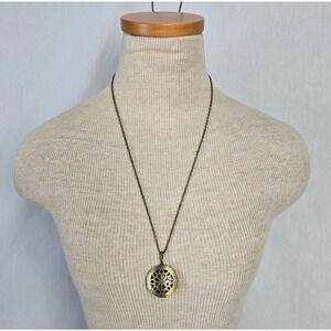 Czech Peacock Locket Pendant with 24" Necklace New